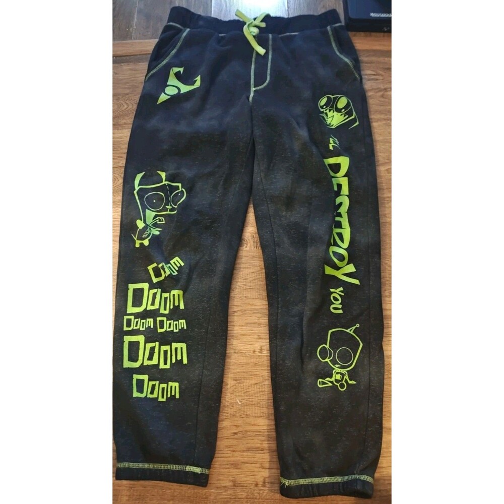 Invader Zim Doom Destroy Dark Wash Women Sweatpants Medium Nickelodeon Hot Topic